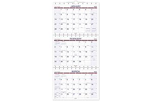 At-A-Glance 2024 3-Month Calendar Wall Calendar, 12 x 26.5 Inches