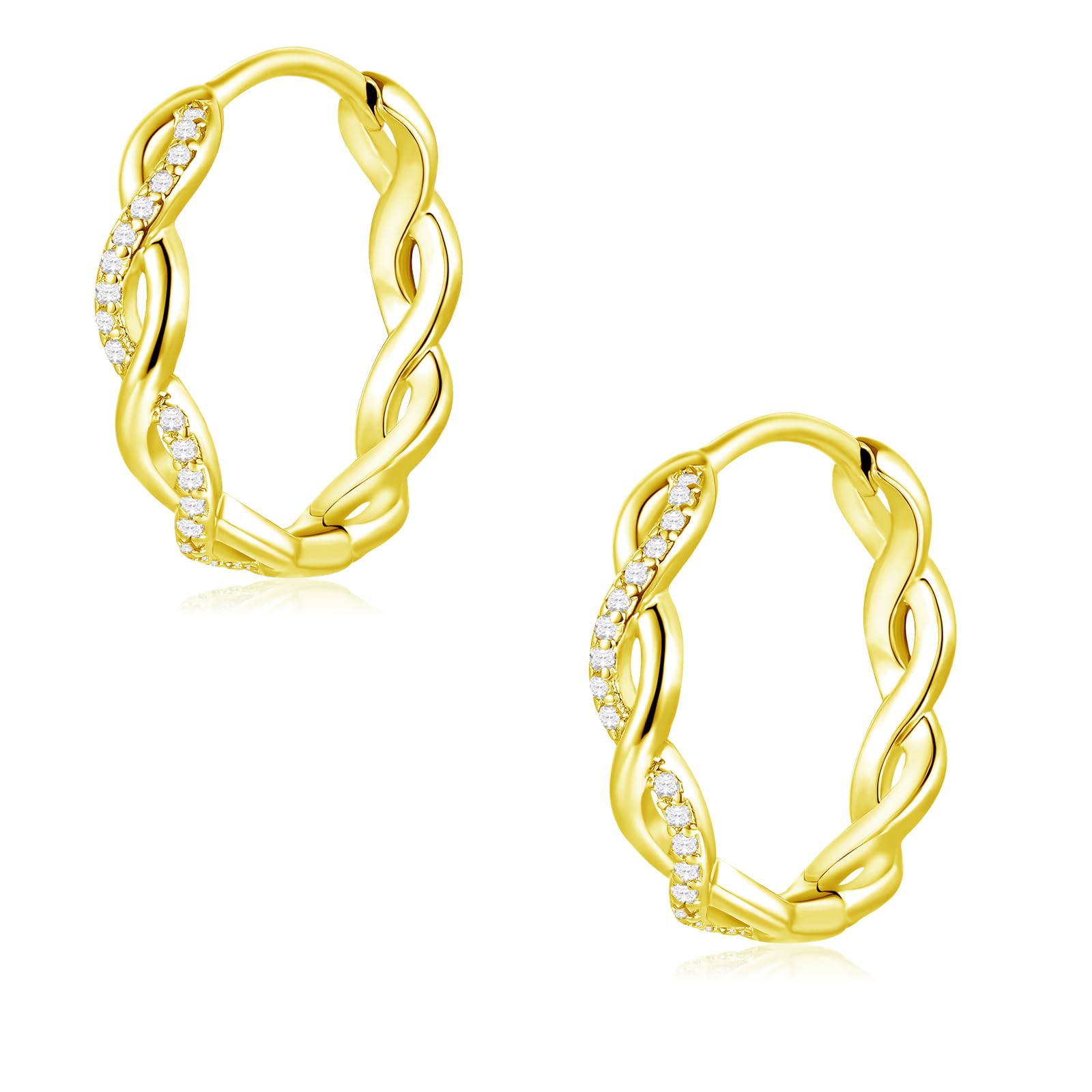 Deyanse Creolen Silber 925 Damen, Sterling Silber Unendlichkeit Herz Stern Ohrringe, Klein Kreolen Mit Zirkonia, Schlafen Knorpel, Hypoallergen Ohrschmuck Mit Geschenkbox