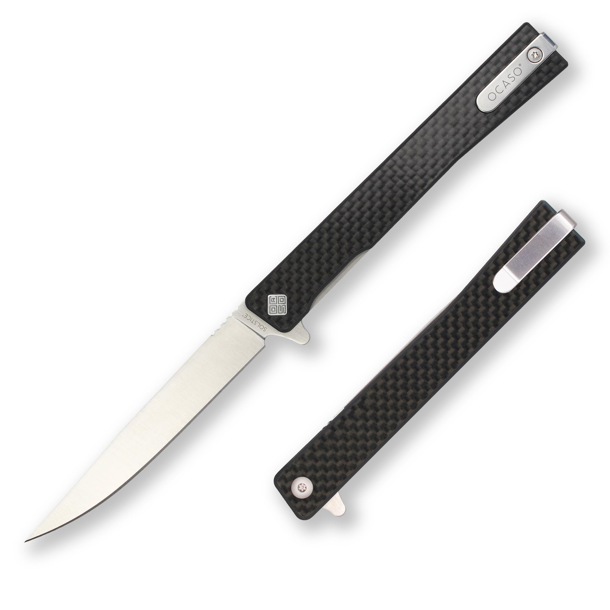 OCASO Faltbares Taschenmesser 10CFS, Kohlenstofffaser, Stahl, Unisex, Erwachsener, Allgemeiner Gebrauch