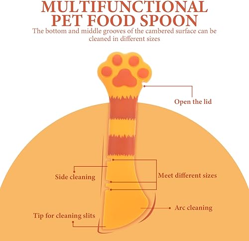 Miniatura 4 de STOBOK Suministros de alimentación y riego para gatos, cuchara para latas de comida para mascotas, abrelatas de latas universal de silicona para