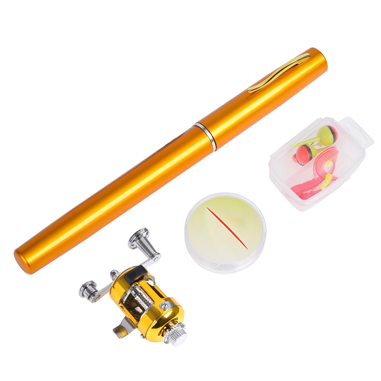 Pocket Rod, długopis wędkarski, długopis wędkarski, długopis i kołowrotek Combo kieszonkowy wędkowanie, długopis wędkarski, mały fishing na urodziny, wakacje, inne specjalne okazje,