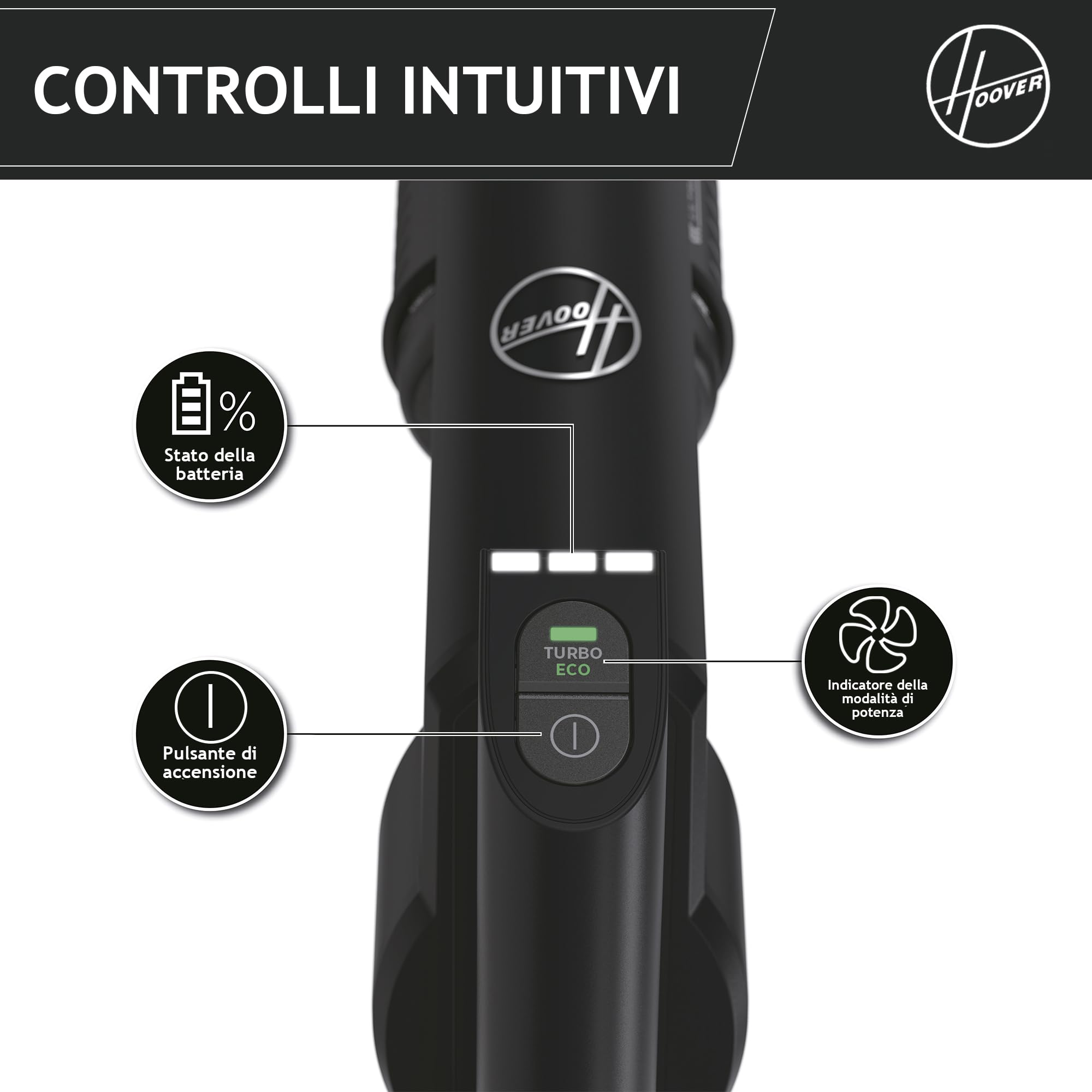 Hoover HF2 Aspirapolvere senza fili Ultraleggero, Tecnologia di compattazione polvere, Spazzola Multisuperficie Anti Groviglio, Luci LED, KIT accessori per una pulizia completa [HF2Z10H]