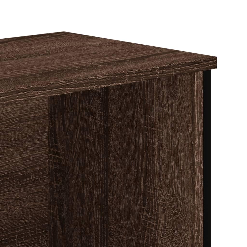 Scaffale marrone effetto rovere, 50 x 31 x 169 cm, con 5 scomparti | Libreria sottile con 5 scomparti aperti e robusti piedini in metallo per soggiorno e ufficio.