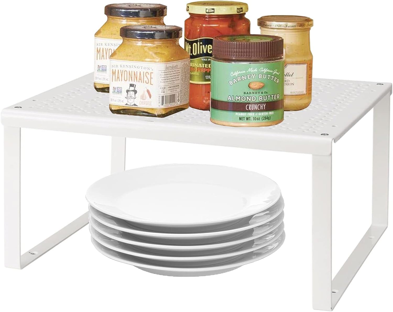 2 Organizer Per Piatti Da Cucina In Metallo - Salvaspazio Verticale Per Armadi, Nero, L+Piccolo