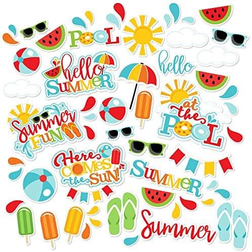 Paper Die Cuts - Summer Fun - Over 60 Cardstock Scrapbook Die Cuts - by Miss Kate Cuttables