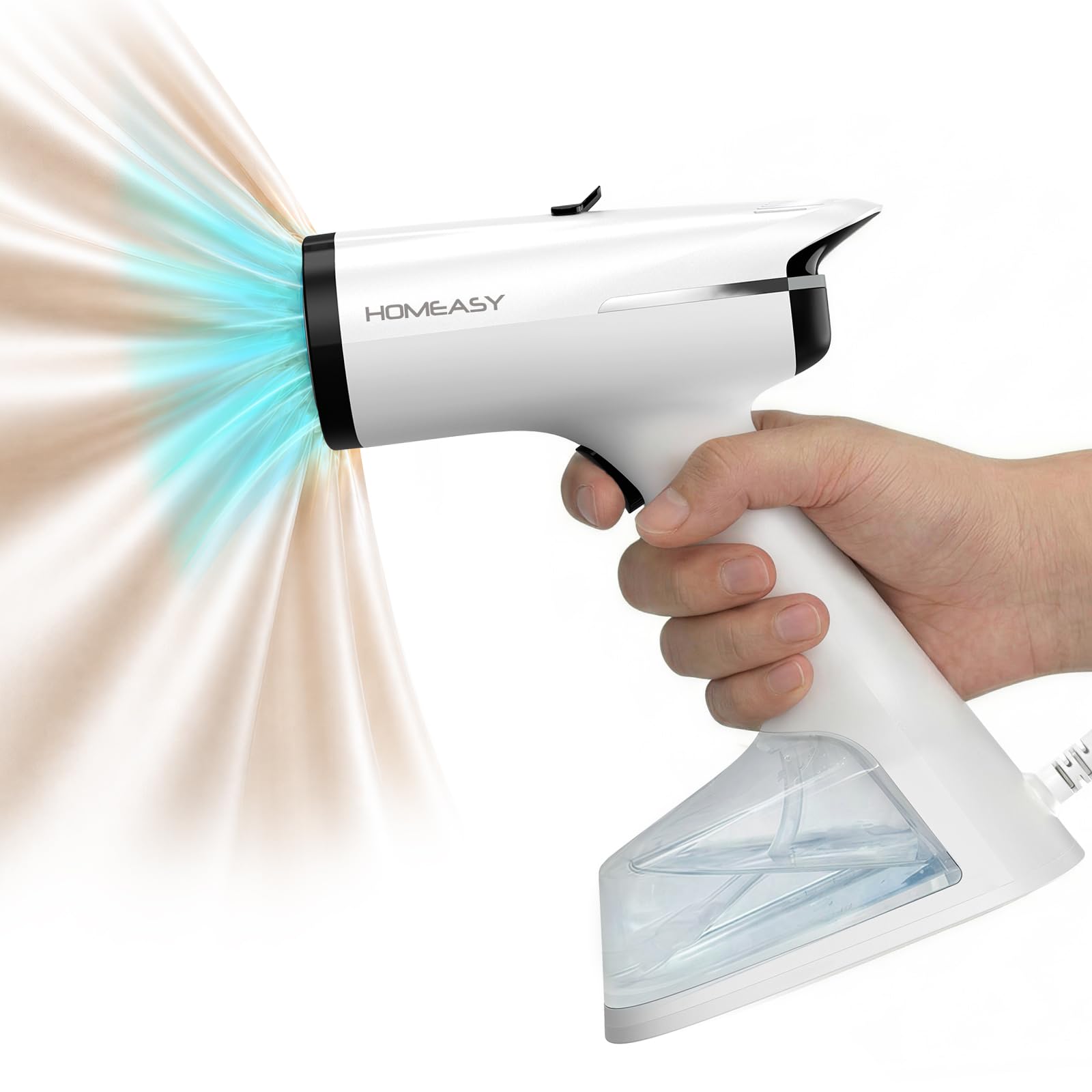 HOMEASY Clothes Steamer with 6000Pa Suction, Vacuum Garment Steamer for Clothes with 270ML Tank, Handheld Steamer with 3 Steam Levels for Home, Travel and Hanging Garments