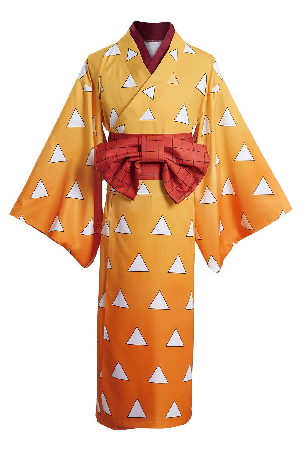 agfosa Zenitsu Cosplay Demon Slayer Kimono Kimetsu no Yaiba Costume Zenko Outfit Anime Suit