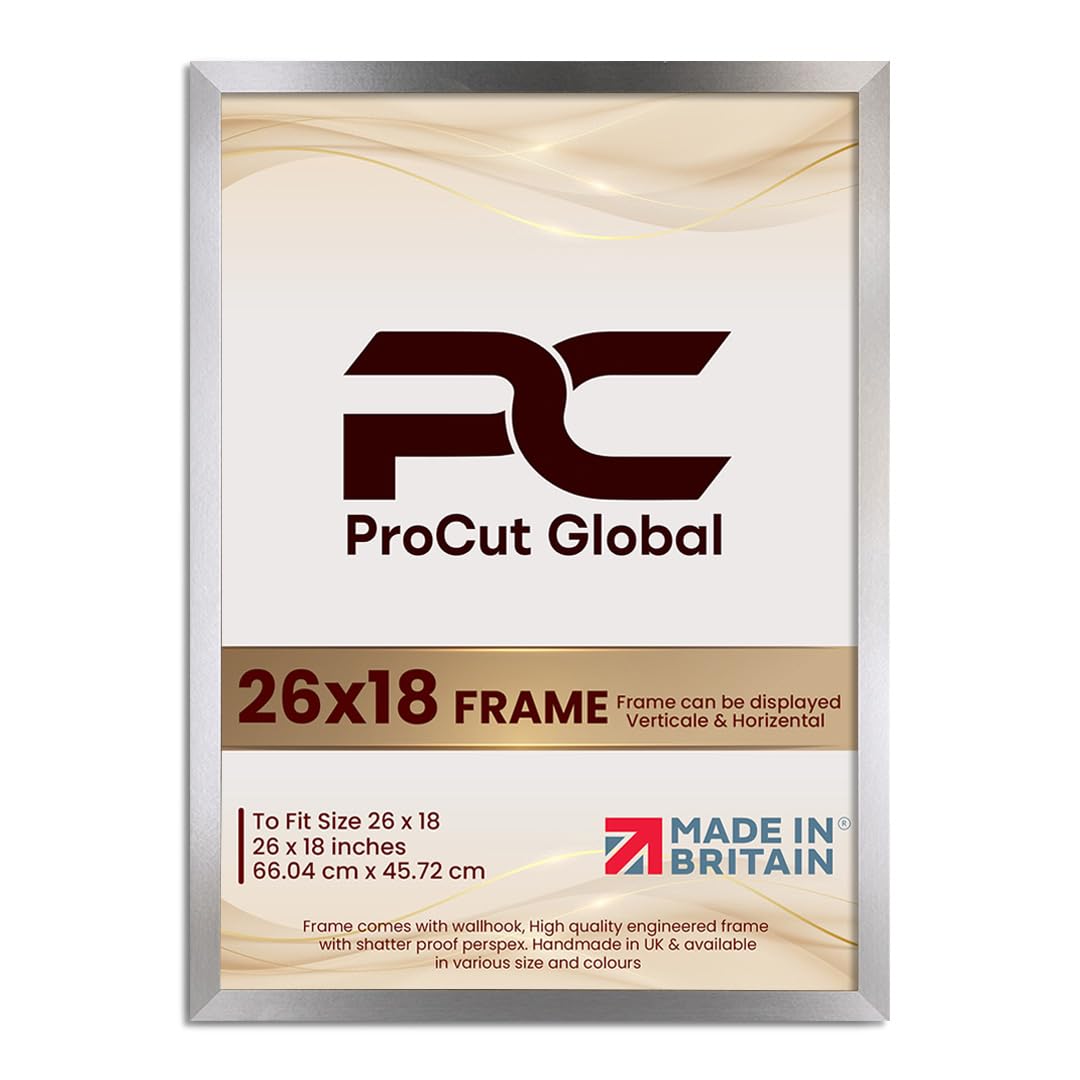 Procut Global 26X18 Oak Picture Frames - Modern Wooden Photo Frame with Shatterproof Perspex for Wall or Tabletop - Perfect for Posters, Certificates, Prints - Sizes & Colors Available