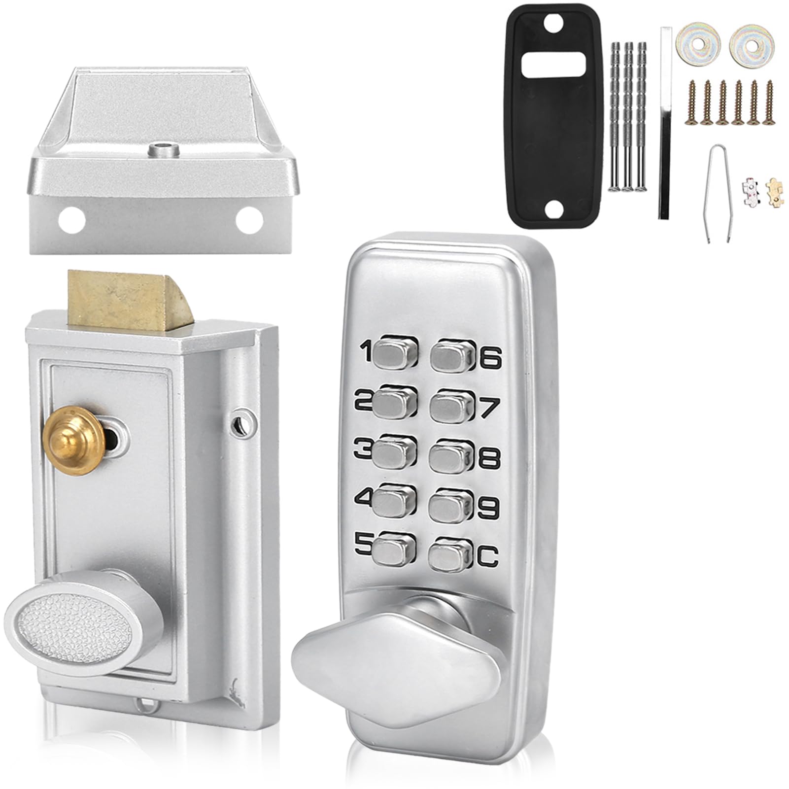 Verrouillage de porte de code d'accès mécanique, verrouillage de porte sans clé double face verrous à boulons morts numériques pour portes extérieures, serrure de porte d'entrée