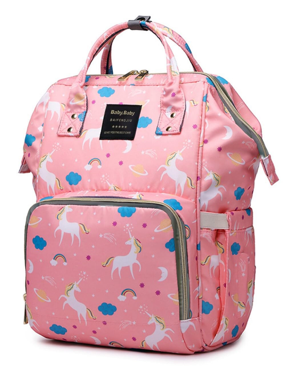 RedChimes Waterproof Diaper Bag, Maternity Travel Backpack with Padded Shoulder Straps, Multi Compartments, Versatile Baby Care Backpack for Moms and Dads-image-42