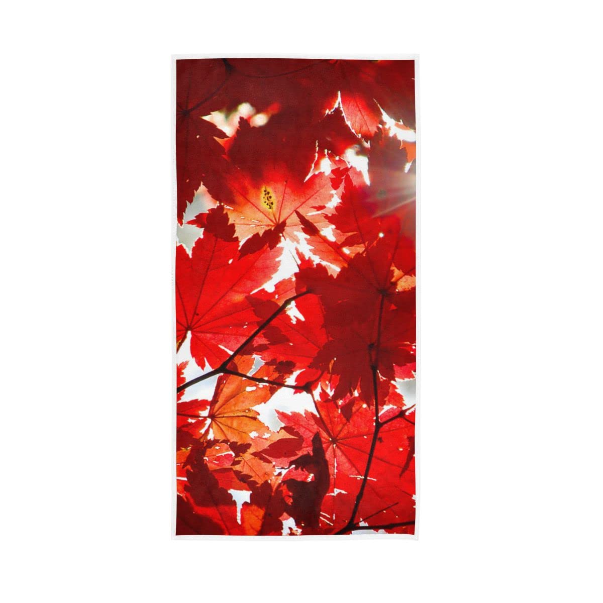 HUYGD Autumnal Red Leaves Maple Soft Bath Towel Large Hand Towels for Bathroom Hotel Gym Spa 30"x15"