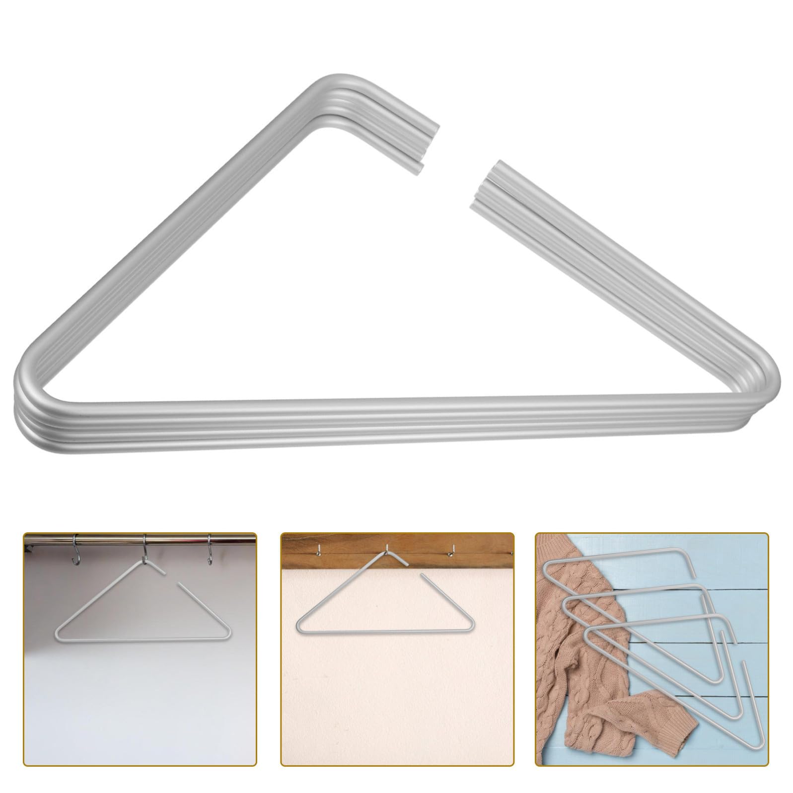 Set 5 Grucce in Lega di Alluminio Argento Salvaspazio per Giacche da Completo e Abiti da Sposa, Resistente e Multiuso per Organizzare L'armadio