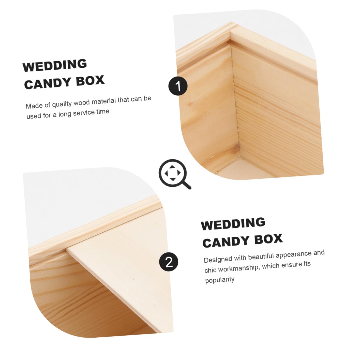 Anneome 1pezzi Scatola Portatile Per Confetti Matrimonio Legno Scatola Creativa Per Dolci e Regali Elegante e Leggera Per Feste e Cerimonie