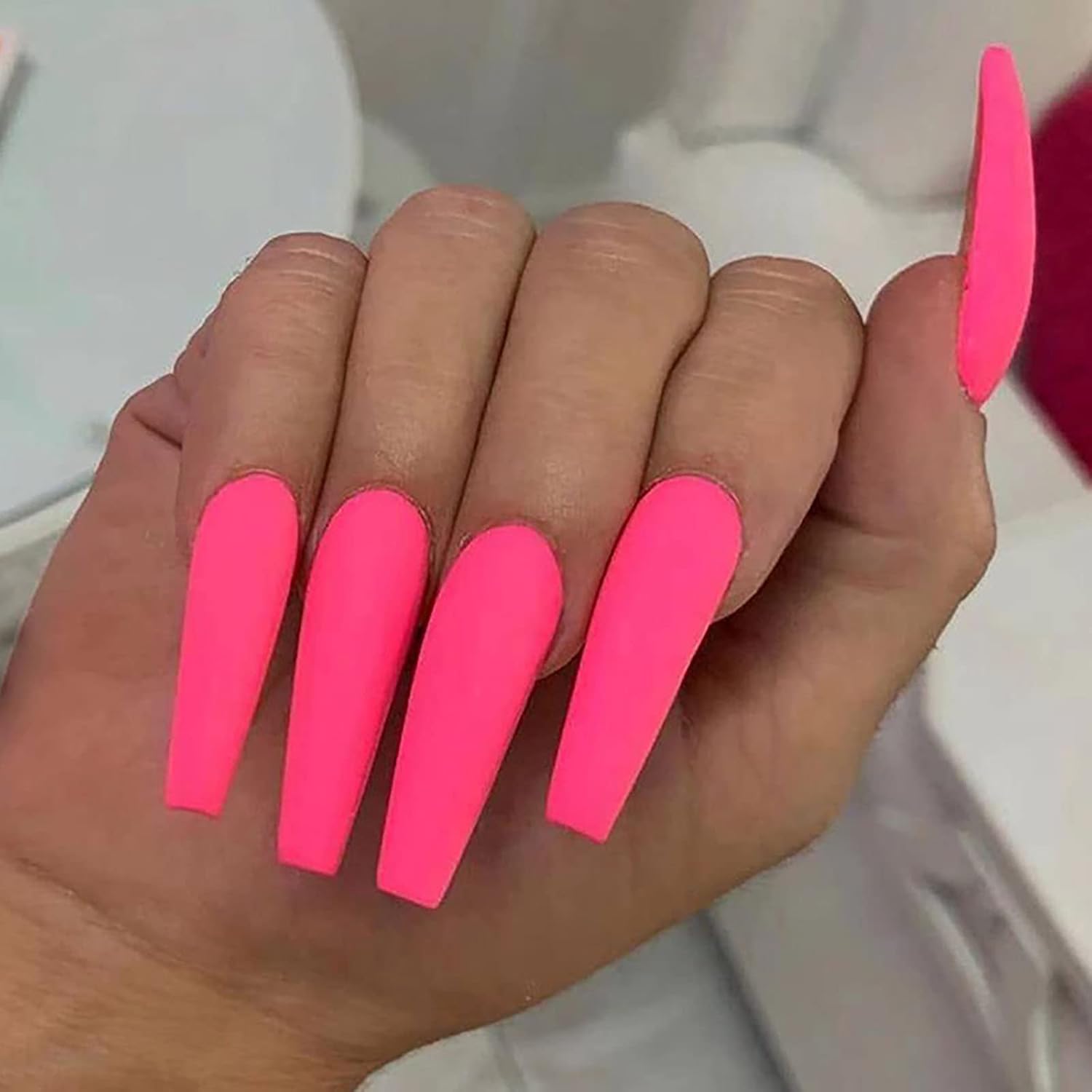 Buy Florry Coffin Extra Long Fake Nails Ballerina Press On Nails Matte Acrylic Nails For Women And Girls 24pcs Pink Online In Turkey B08pffv9w7 Buy Florry Coffin Extra Long Fake Nails Ballerina Press On Nails Matte Acrylic Nails For Women And Girls 24pcs Pink Online In Turkey B08pffv9w7