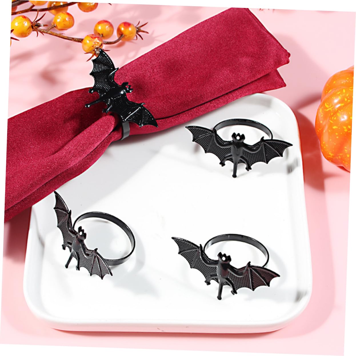 Alipis 4 Sätze Teiliges Halloween Serviettenringe Aus Bat Napkin Buckles Für Halloween Party Dekoration Stilvolle Tischaccessoires Für Unvergessliche Feste 6 Stück * 4