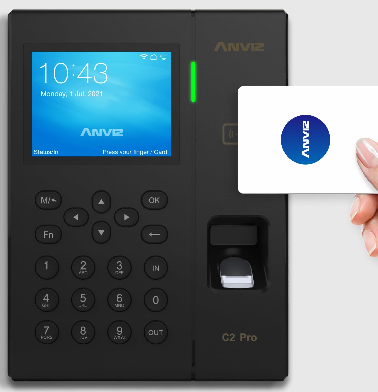 Anviz C2-PRO Rilevazione Presenze, Nero