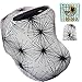 Koala Little Stretchy Car Seat Covers, Multi-Use Carseat Canopy Girl Or Boy, Shopping Cart And Nursing Cover For Breastfeeding Moms. Fits Most Infant Car Seats! Best Baby Shower Gift! " White/Black "