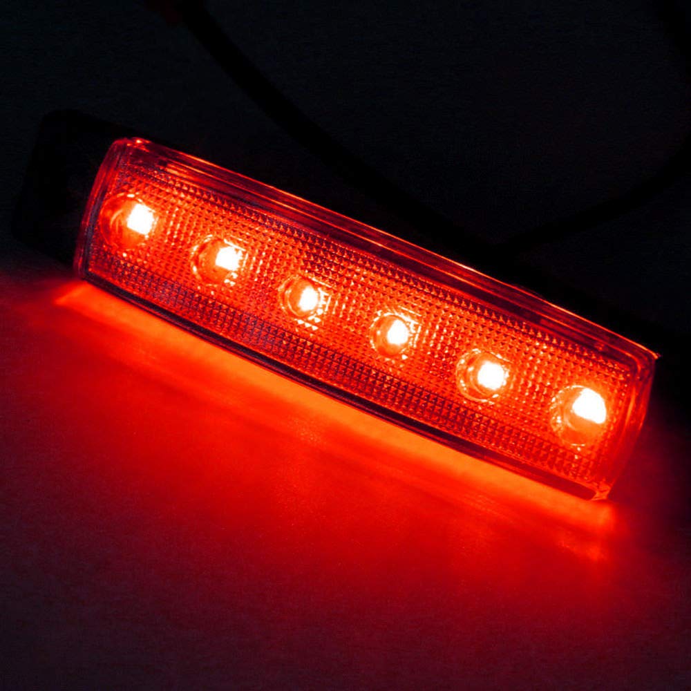 Maso 30PCS 12V 6LED SMD bianco & giallo & rosso indicatori di direzione luci laterali lampade di plastica per camion rimorchio camion