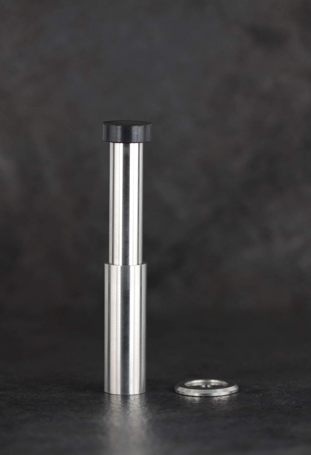 EVI Herrajes I-182 - Door Stop de wall, Adjustable, Finish matt INOX(Stainless Steel) Black Rubber