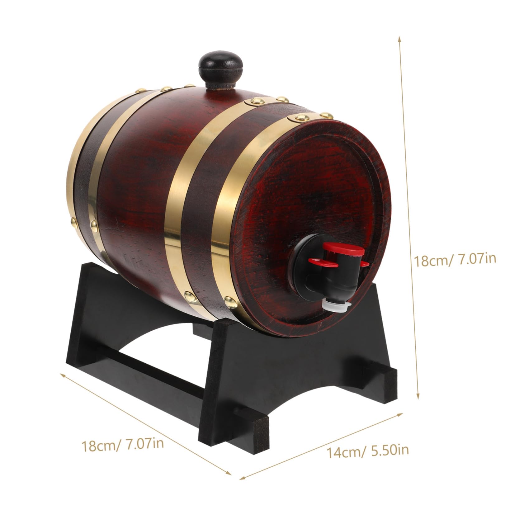 OFFSCH Large Oak Aging Container French Wine Barrel Faucet 1l Beer Dispenser Wooden Barrels for Wine Storage Display