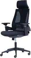 Cadeira Giratória Nr-17 Toledo Rivatti Com Encosto de Cabeça Tela Mesh Preta Base Rodizio Nylon