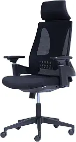 Cadeira Giratória Nr-17 Toledo Rivatti Com Encosto de Cabeça Tela Mesh Preta Base Rodizio Nylon
