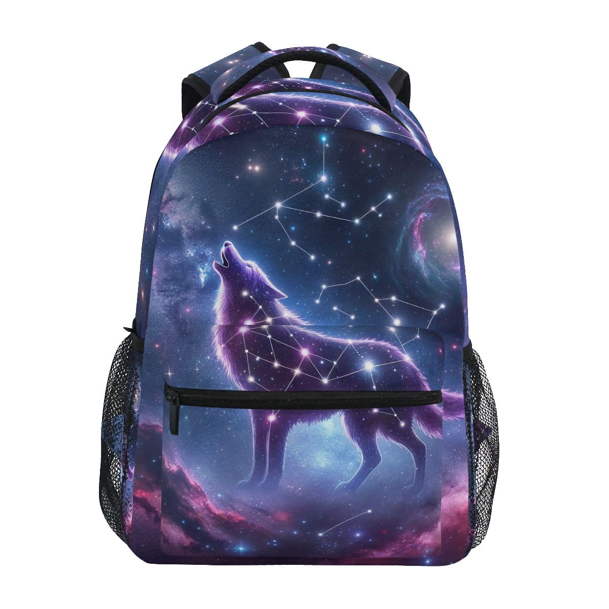 CHIFIGNO Wolf Zodiac Constellation Kids School Backpack for Girls Boys Large Capacity School Bag Bookbag Travel Daypack