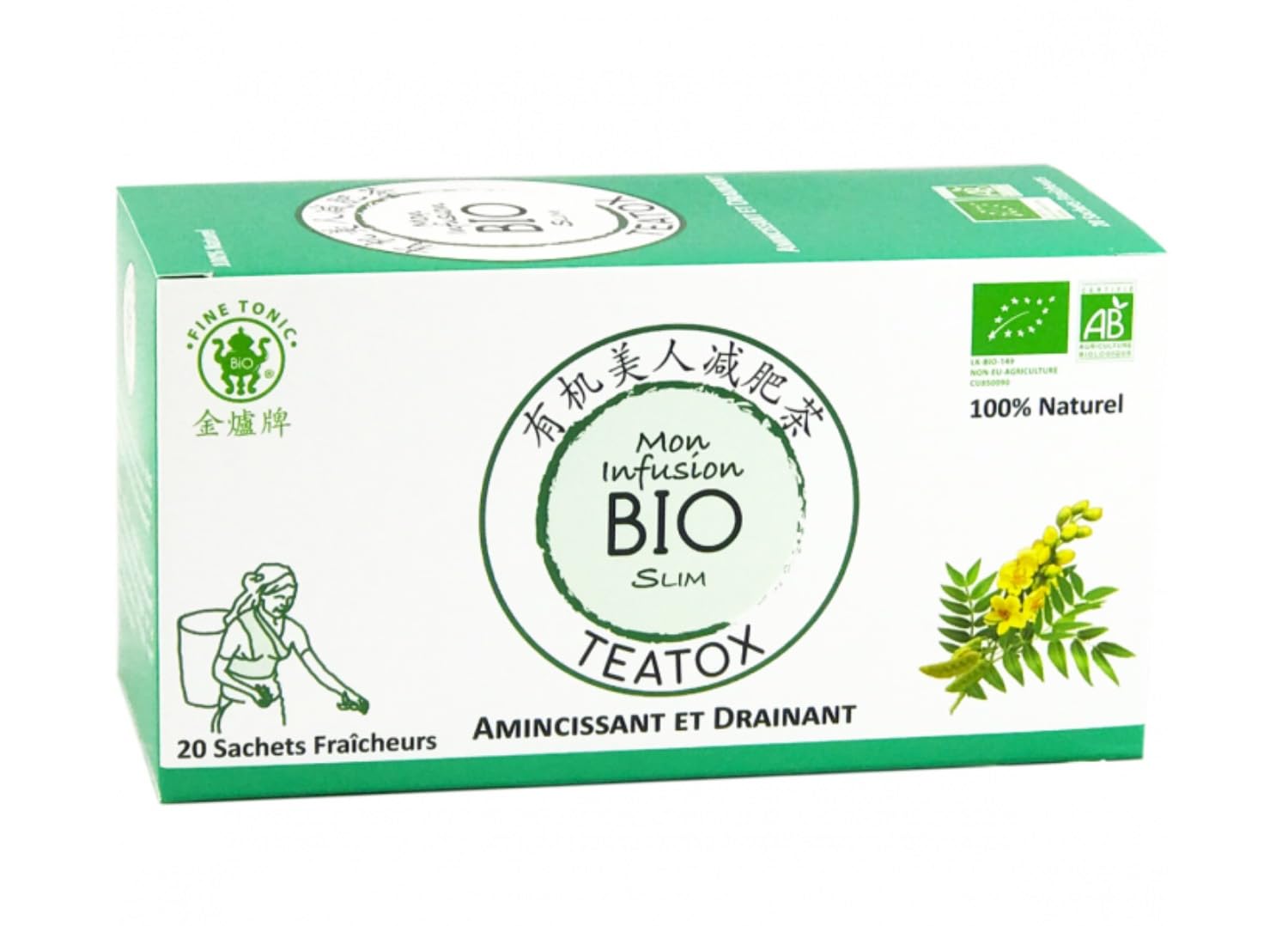 Infusion Détox & Minceur Mon Teatox BIO 30g (20 x 1,5g)/Boite - Offres de 1, 2, 3 et 4 Boites - Livraison Gratuite France (4 boites)