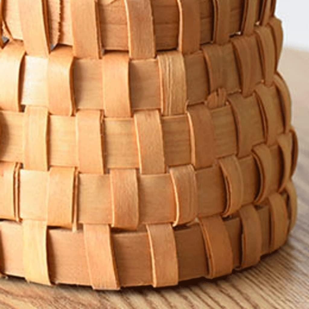 HBJWOV Portable Flower Basket Rattan Wood Piece Decoration Handmad Girl Gift Small Fruit