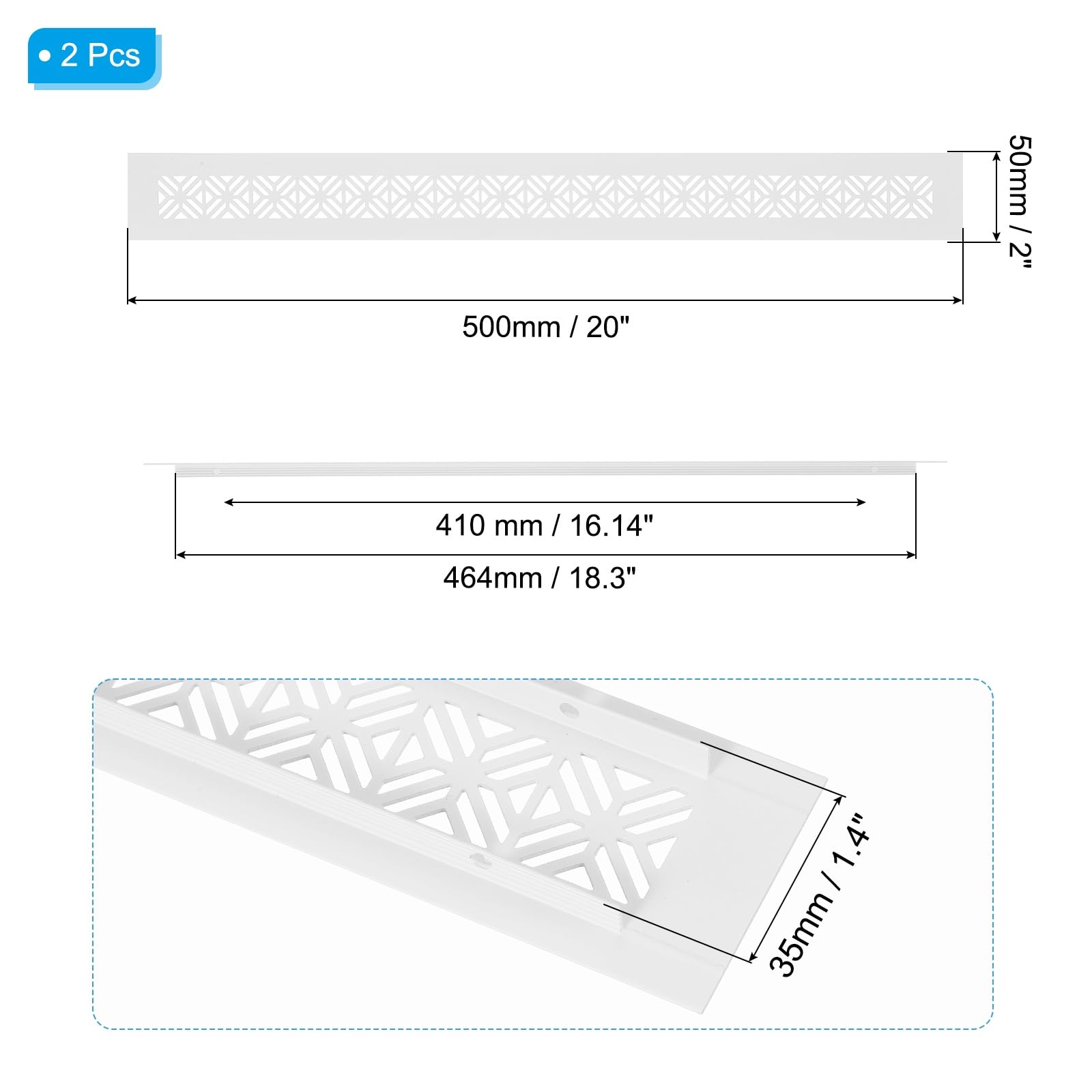 PATIKIL 20 x 2 Inch Door Air Vent Cover - Image 2