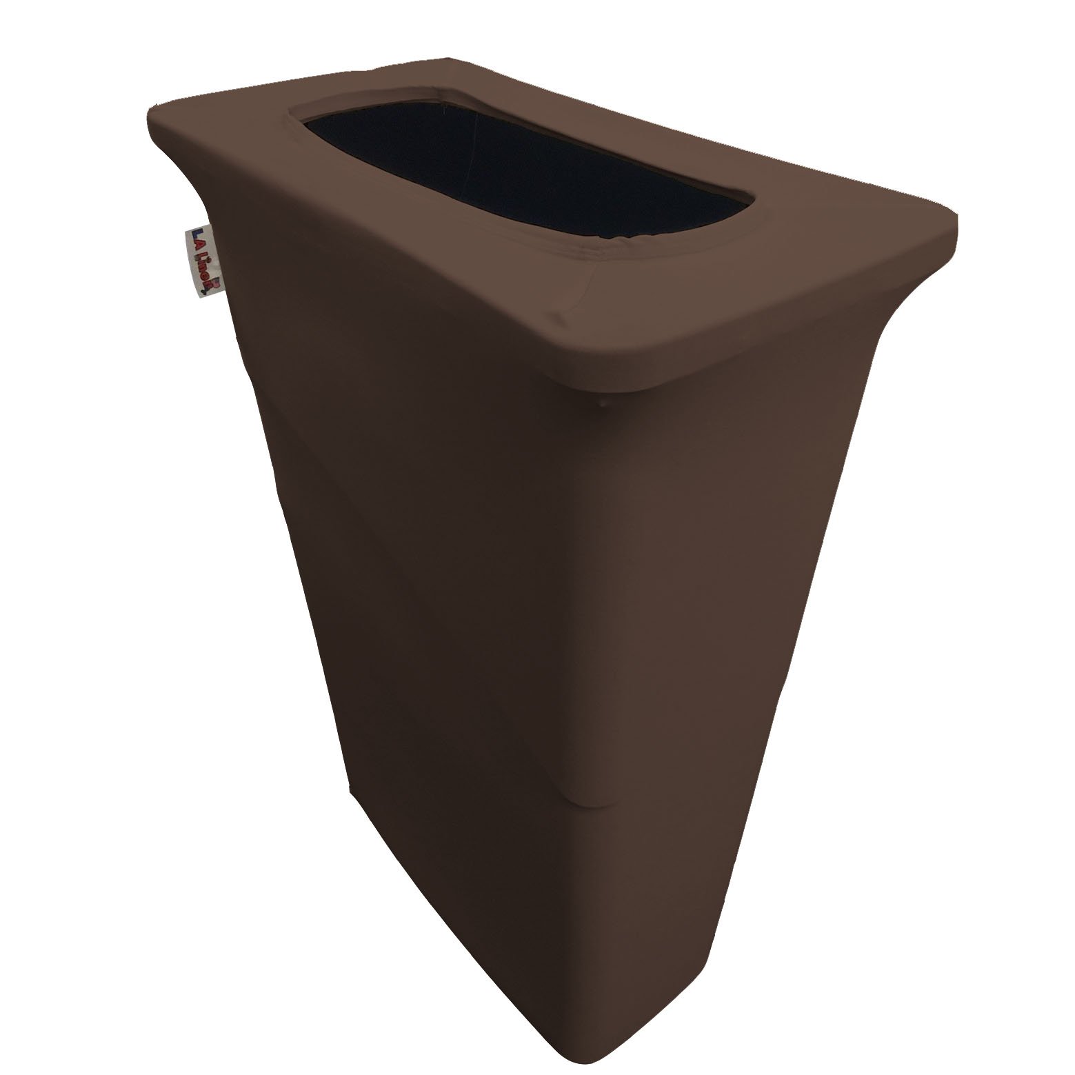 LA Linen Stretch Spandex Fitted Trash Can Cover for Slim Jim 23-Gallon, Bin Waste Container Cover, Outdoor Indoor Patio Backyard Decor, Brown