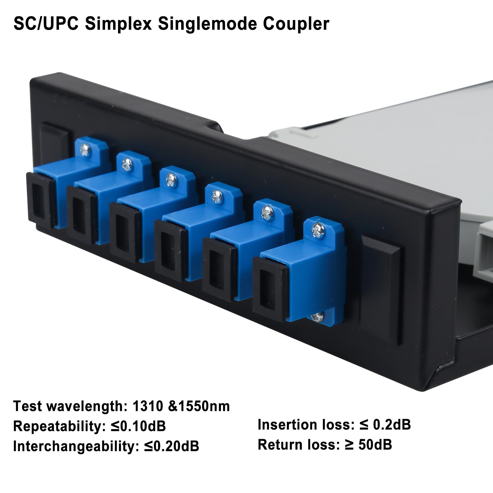 SC-UPC 6 Simplex 6 ports montage mural fibre optique Kit monomode SC-UPC (comprend 1,2 mètre Pigtail et coupleur de fibre)