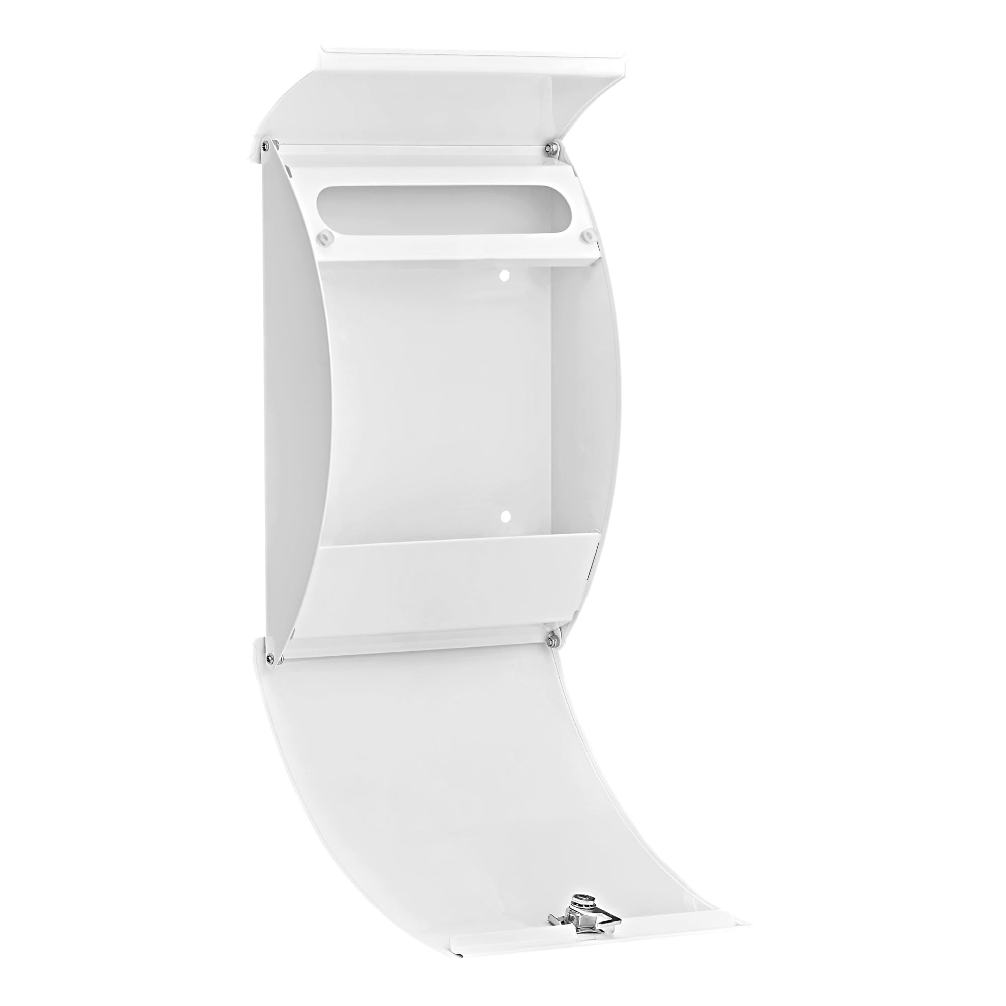 BURG-WÄCHTER Cassetta Postale senza Vano Giornali e Targhetta, Acciaio Zincato, Formato Inserimento DIN B5, con 2 chiavi, Capri 813 W, bianco (simile RAL 9016), 38700, (L x A x P) 215 x 304 x 80 mm