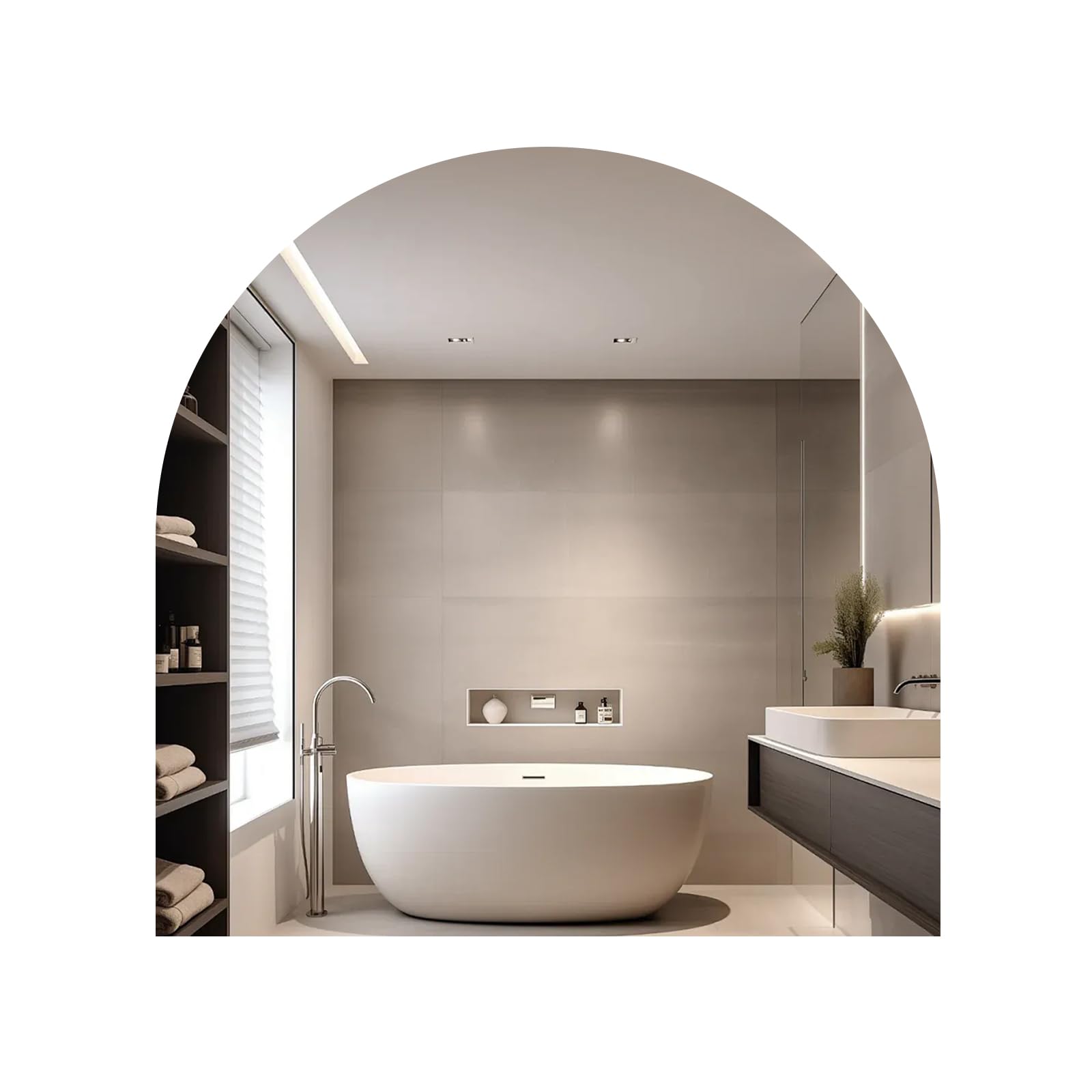 Arched Mirrors for Wall Decor 12 x 12 Inch Bathroom Mirror Self Adhesive Glass Mirror Tiles High Clear