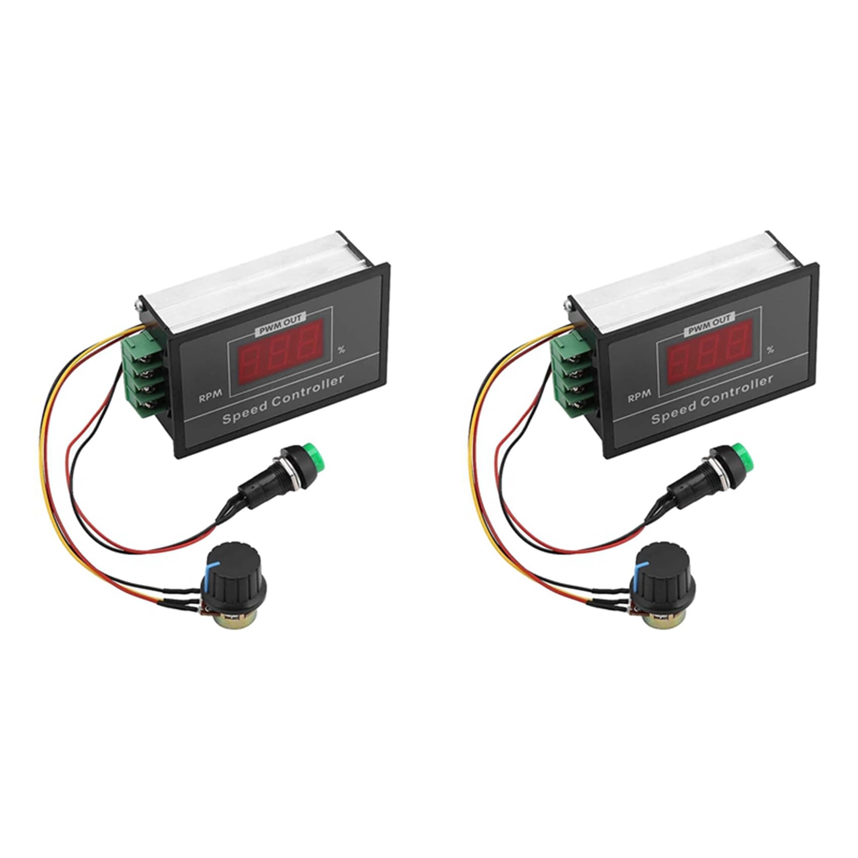 Jnchdghwa As Shown 2X Dc 6-60V Pwm Dc Motor Speed Controller (Pwm) Speed Adjustable Stepless Governor Regulator, Motor Speed Controller