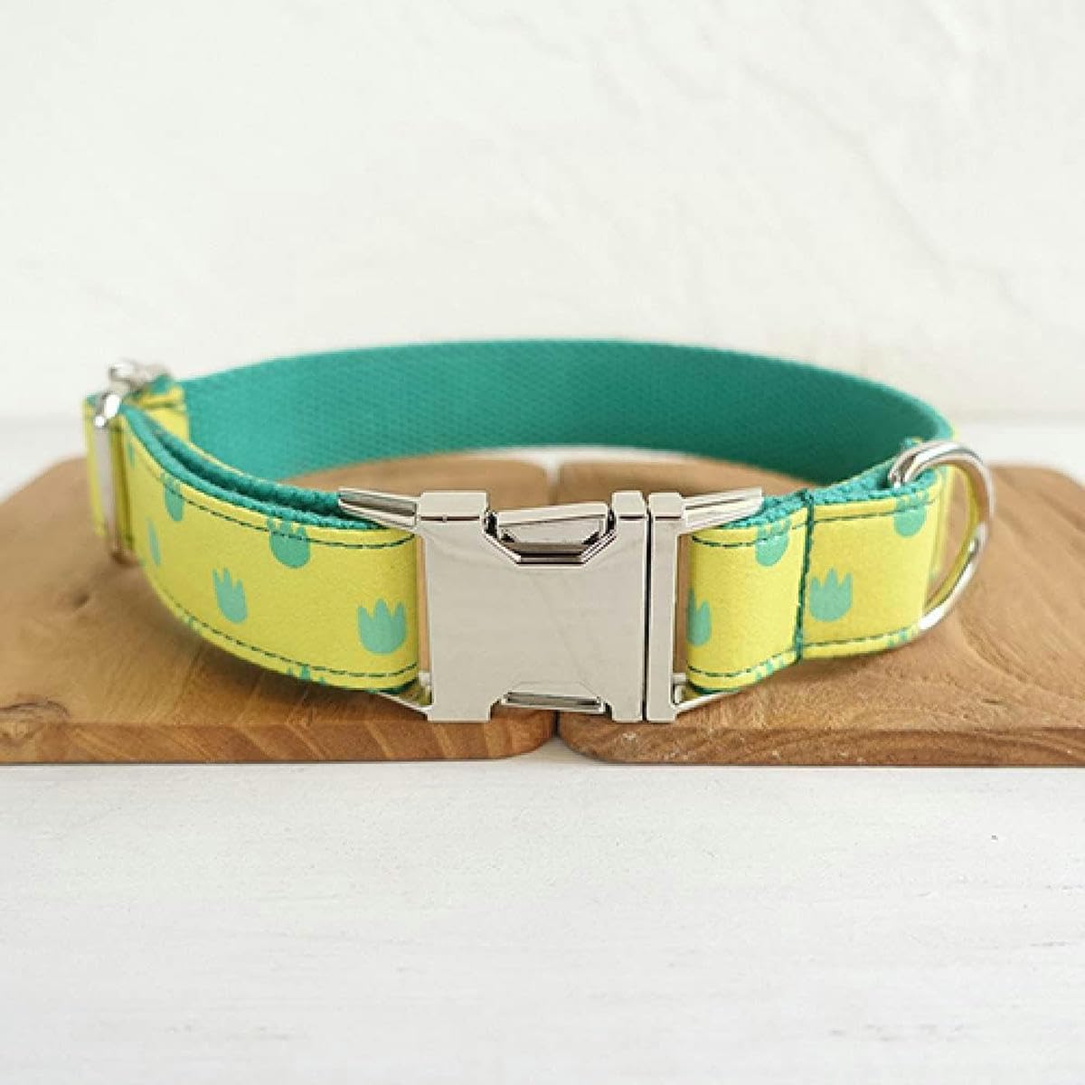 Collares de Perro Personalizados Verdes Collar Hecho a Mano 5 tamaños Collar de Perro-Correa de Perro-L