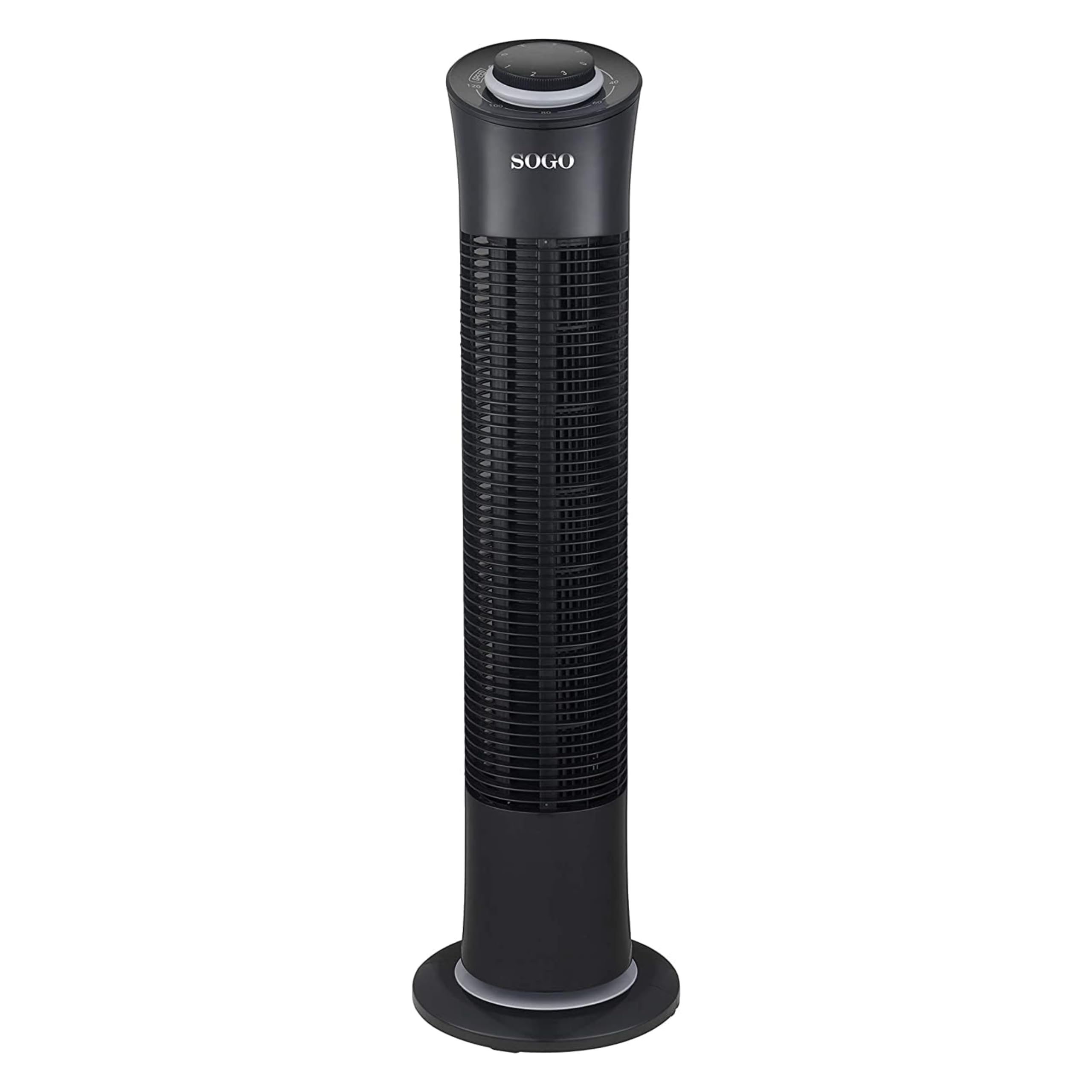 SOGO Ventilador Torre Silencioso con 3 Velocidades y Temporizador 2H - Ventilador de Torre Oscilante de Bajo Consumo con Temporizador 2H - Ventilador Columna Compacto para Hogar, Dormitorio y Oficina