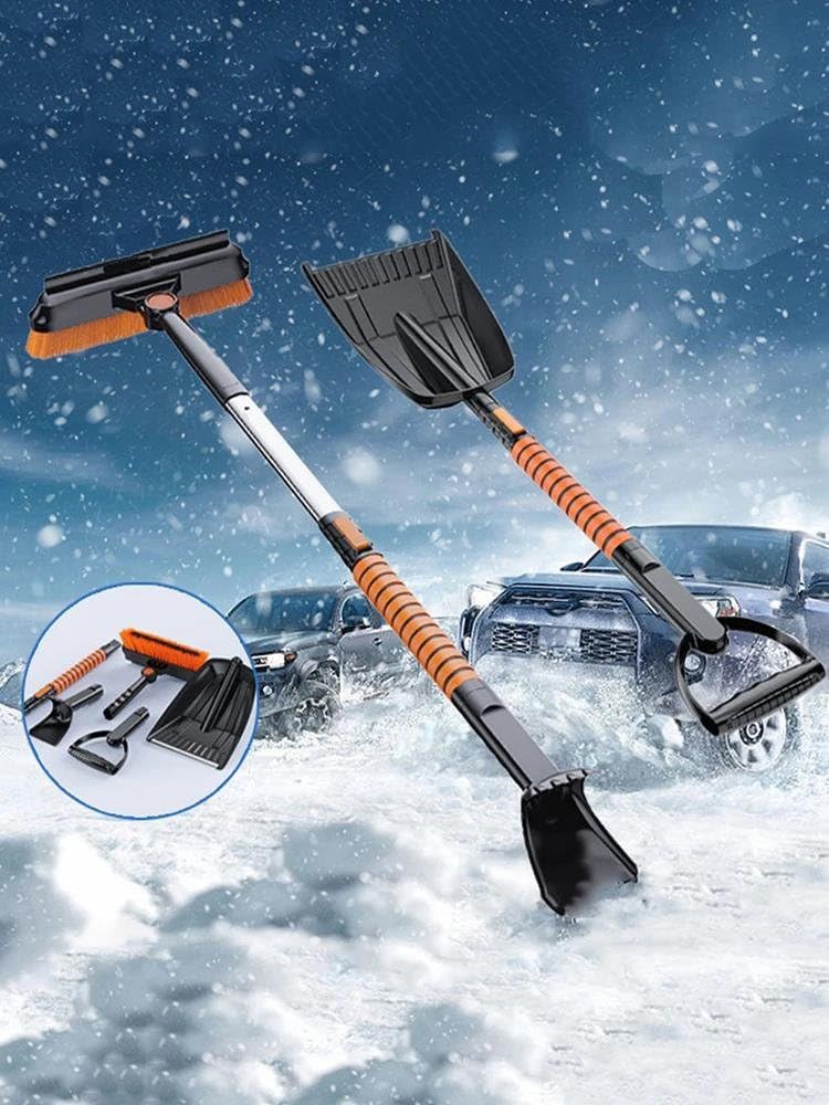 Rascador de hielo para coche Un Conjunto De Herramientas De Cepillo Deshielo Vidrio Automotriz En Invierno Herramientas Limpiador Vidrio Deshielo Automotriz Telescópicas Lavado Rascadores de hielo par