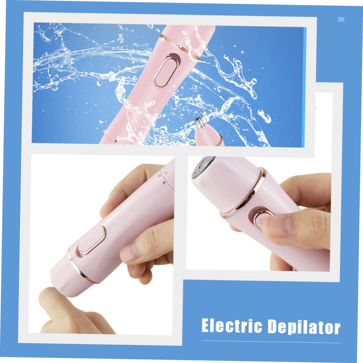 2 Set Rasoio Elettrico Ricaricabile USB per Donne Epilatore Portatile Multifunzionale per Naso Labbra Ascelle e Gambe Design Ergonomico e Irritazioni Rosa e Compatto