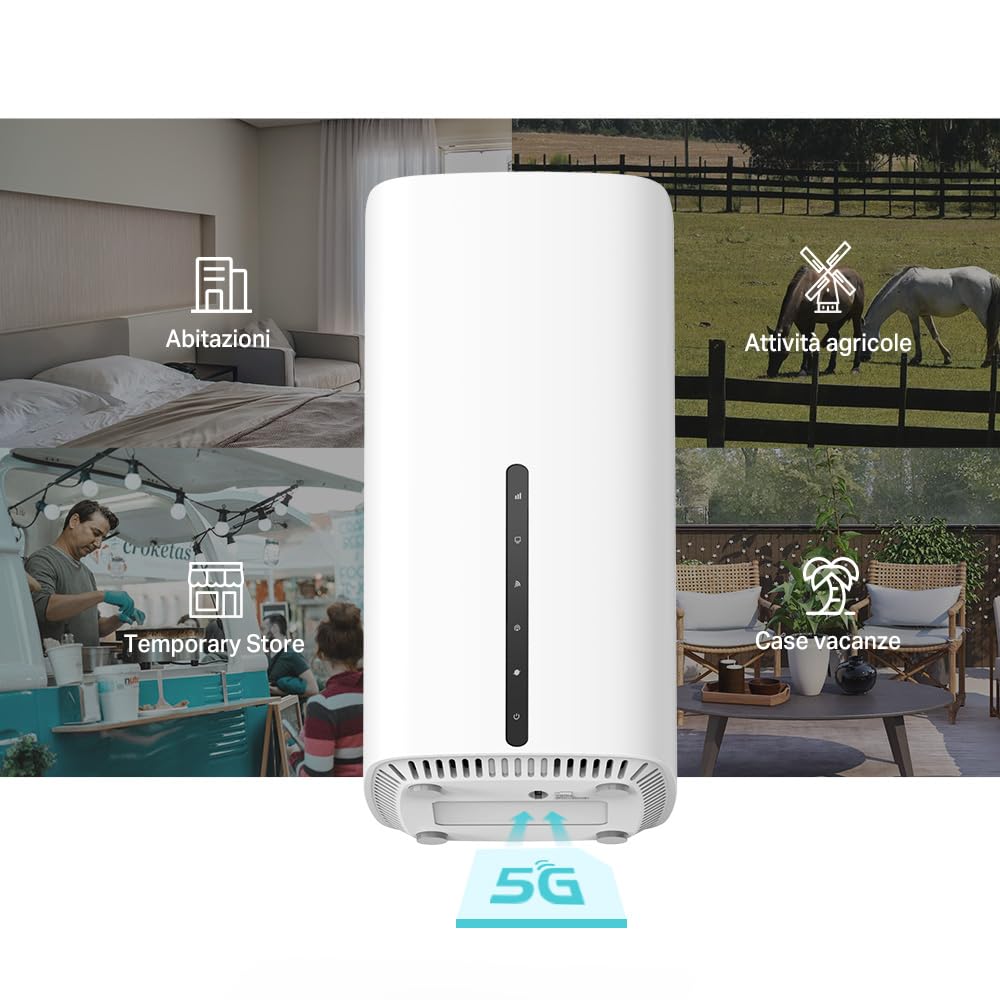 TP-Link Archer NX200 Router 5G Wi-Fi 6 AX1800 Mbps con SIM, Dual Band, Plug & Play, Porta Gigabit WAN/LAN, 4K-QAM, Beamforming, 8 × 5G/LTE, 2 × Wi-Fi Antenne Interne, EasyMesh, HomeShield