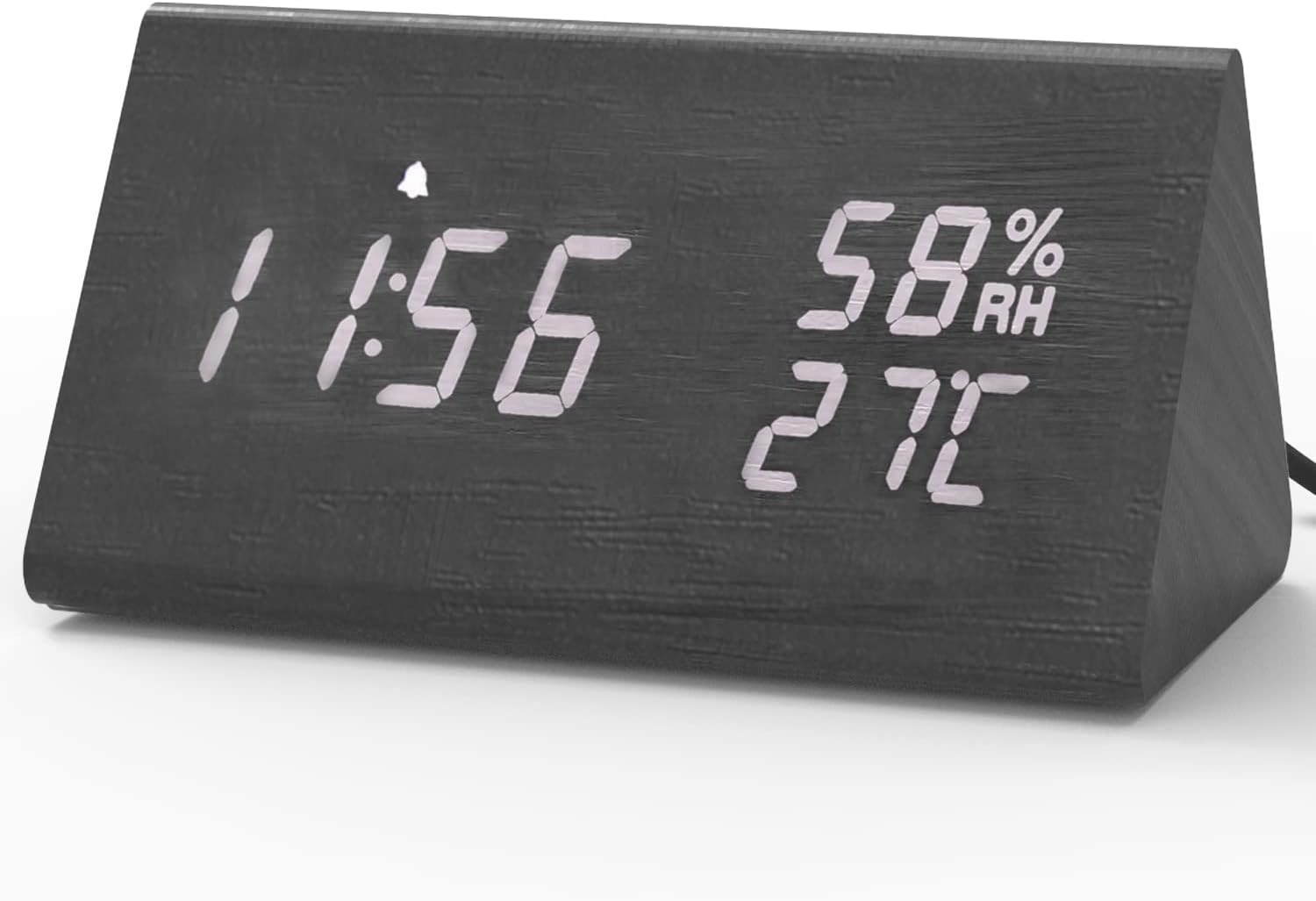 aboveClock Digital Alarm Clock, Wooden Bedside Clock with Clear LED Display, Snooze Function