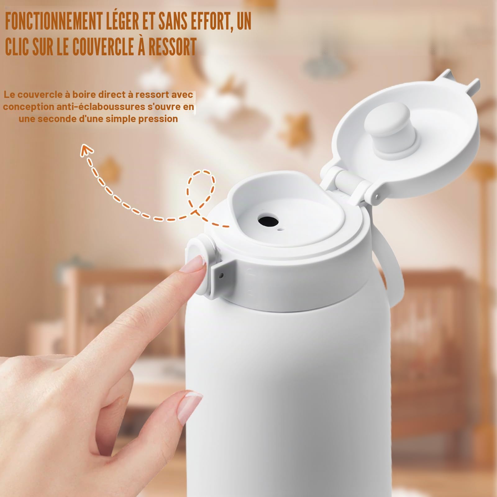 Chauffe-biberon, portable, pour bébé, pour les déplacements, chauffe-lait électrique, 500 ml, réglage précis de la température 45 °C à 55 °C, sans BPA, pour lait maternel et formula, voyage et nuit