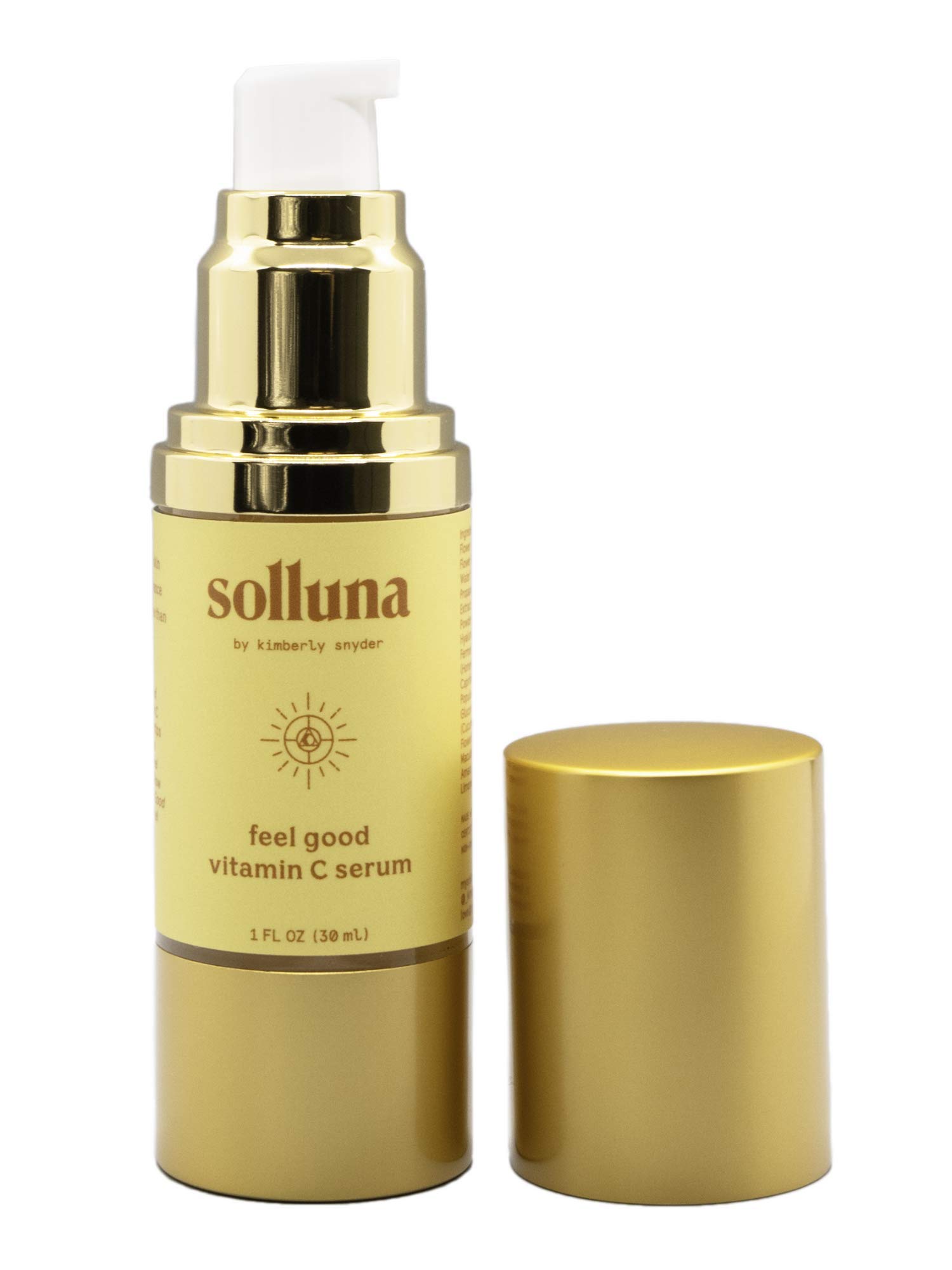 Plant-Based Anti-Aging Vitamin C Serum — Hydrating, Firming & Soothing Facial Serum — Hyaluronic Acid, Asc2P & Botanicals — Solluna by Kimberly Snyder