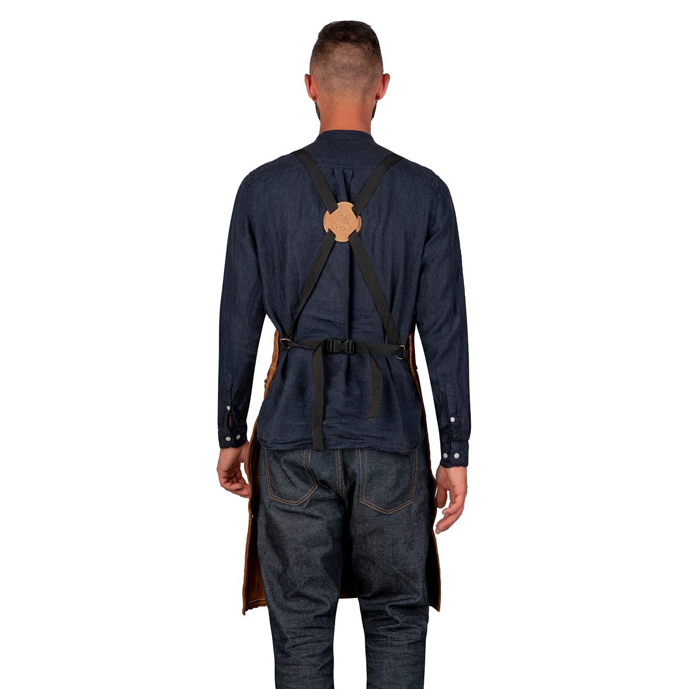 ROUGH SET Büffelleder Grill Koch & Küchen Schürze + Holly Holster Getränkeholster, Dosenholster und Flaschenholster in einem