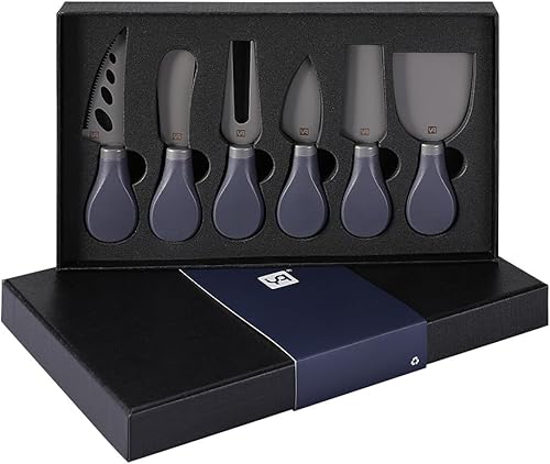 yq Juego de 6 cuchillos de queso para charcutería, accesorios de tablero de charcutería, juego de cuchillos de corte para aniversario, fiesta,