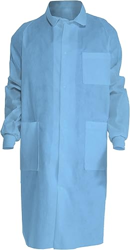 Kimtech - Abrigos de laboratorio con certificación A8 con puños de punto + protección adicional, tela protectora de 3 capas SMS, ventilación