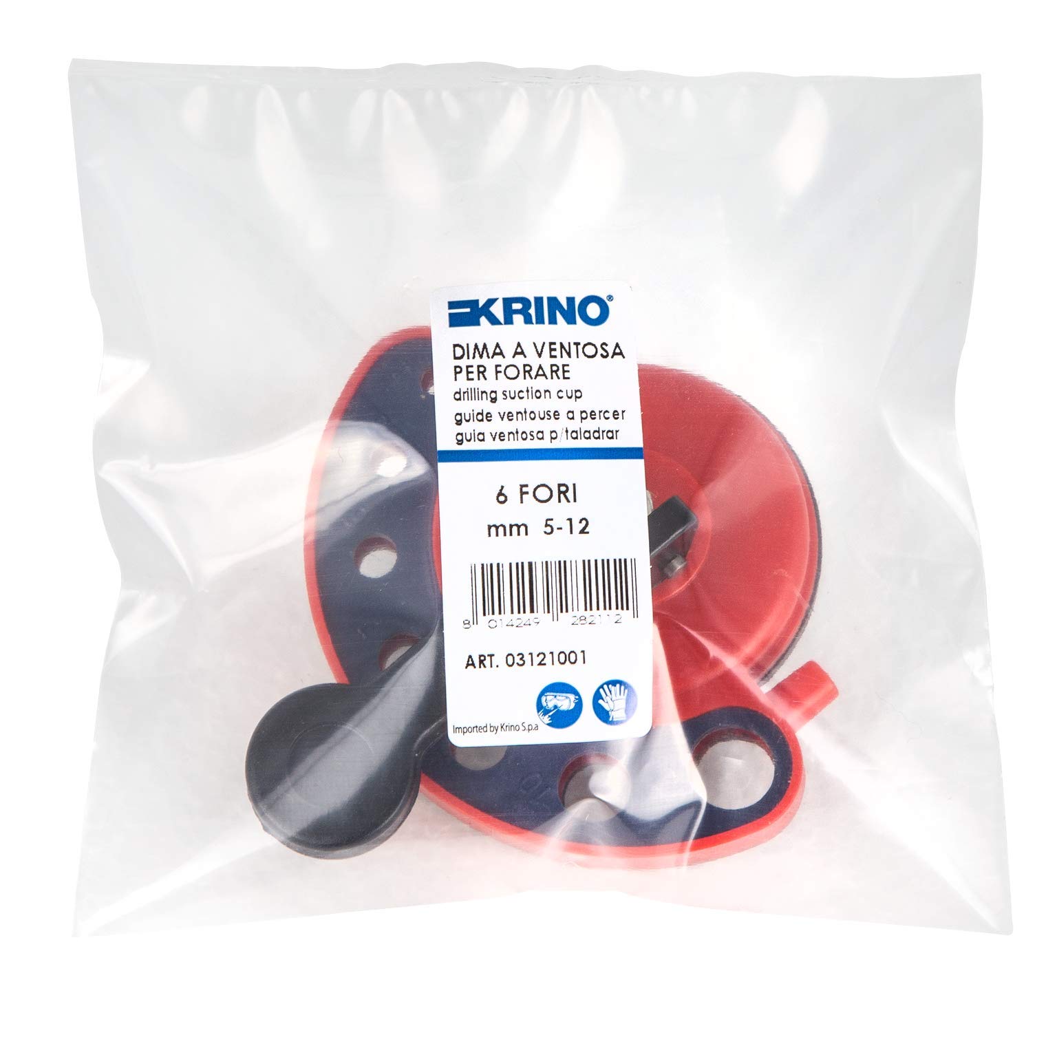 Krino 03121001 - Dima a Ventosa per Foratura precisa Gres, Ceramica e Piastrelle - Rosso e Blu