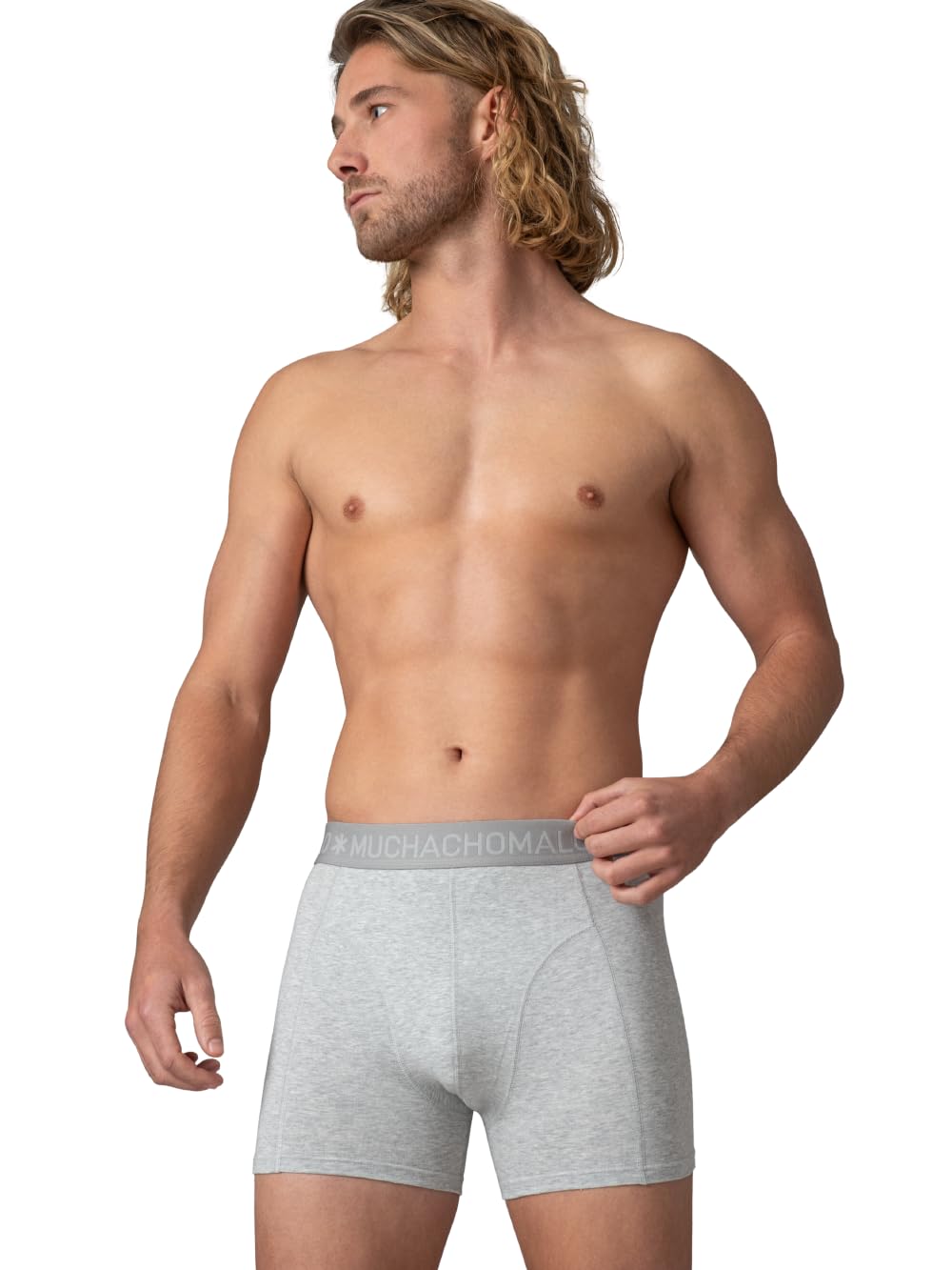 Muchachomalo Boxer da uomo, biancheria intima liscia in cotone da uomo, confezione da 6, boxer tinta unita, taglio classico, con vita elasticizzata