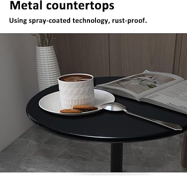 Modern Round End Table Metal Side Table for Living Room Bedroom Balcony & Patio - Stylish Cocktail Table (Green 48cm) - Perfect Accent Furniture