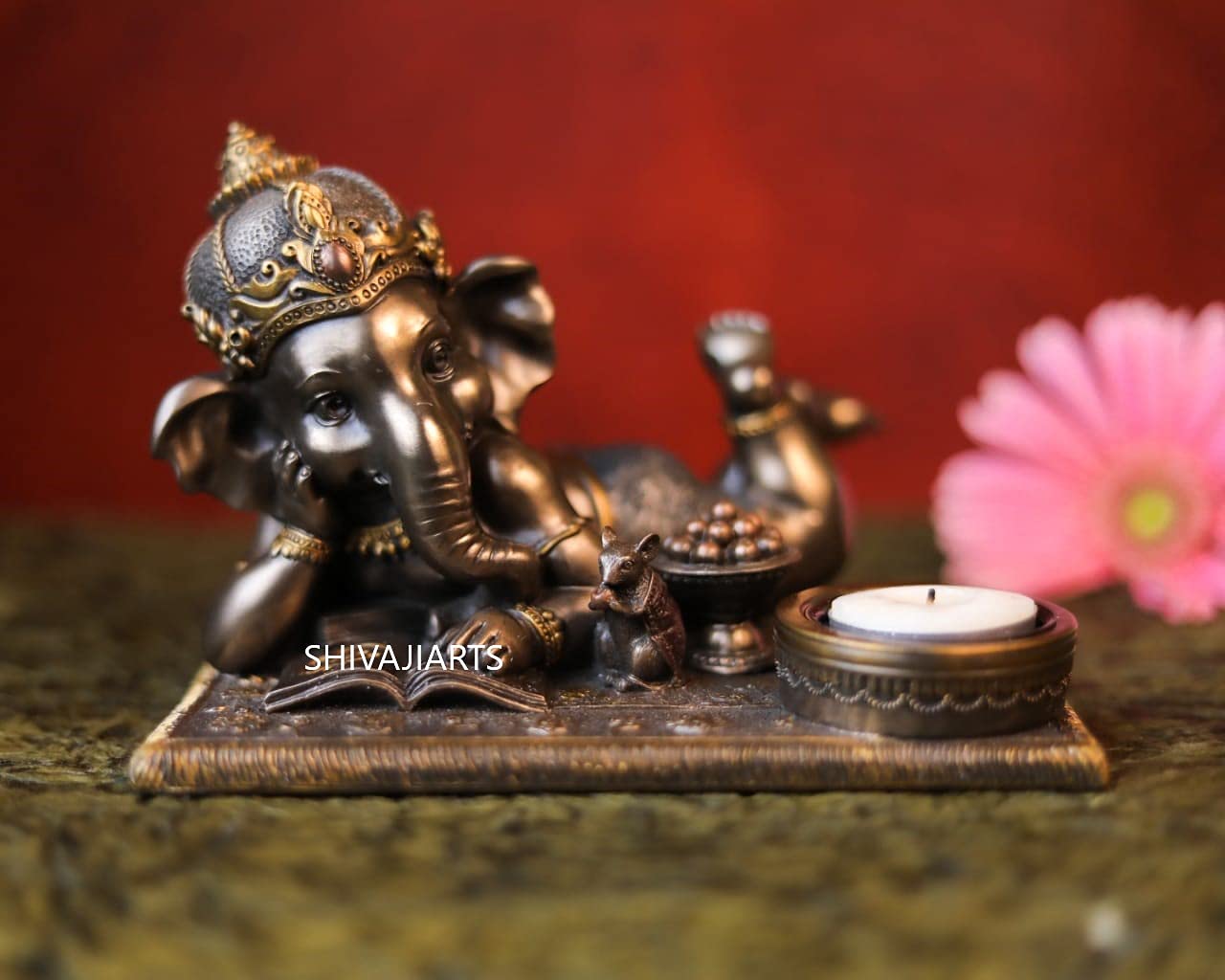 Amazon.co.jp: SHIIVAJI Arts ガネーシャ像 ティーライトキャンドル 